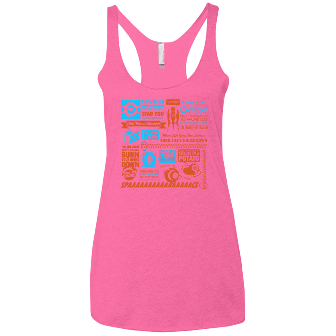 T-Shirts Vintage Pink / X-Small Portal Quotes Women's Triblend Racerback Tank