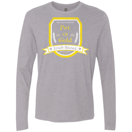 T-Shirts Heather Grey / Small Pot of Gold Irish Stout Men's Premium Long Sleeve
