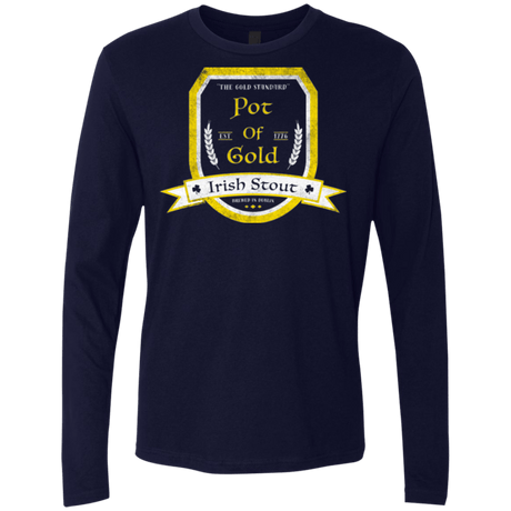 T-Shirts Midnight Navy / Small Pot of Gold Irish Stout Men's Premium Long Sleeve