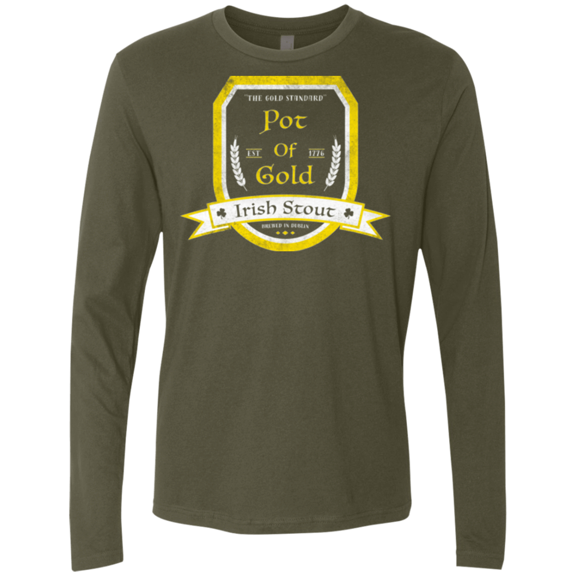 T-Shirts Military Green / Small Pot of Gold Irish Stout Men's Premium Long Sleeve