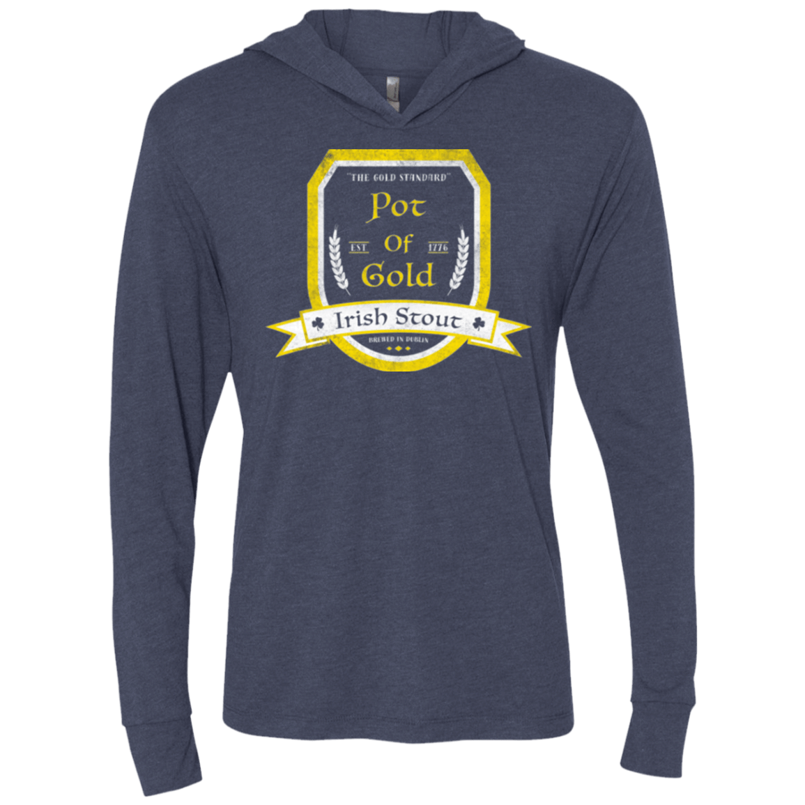 T-Shirts Vintage Navy / X-Small Pot of Gold Irish Stout Triblend Long Sleeve Hoodie Tee