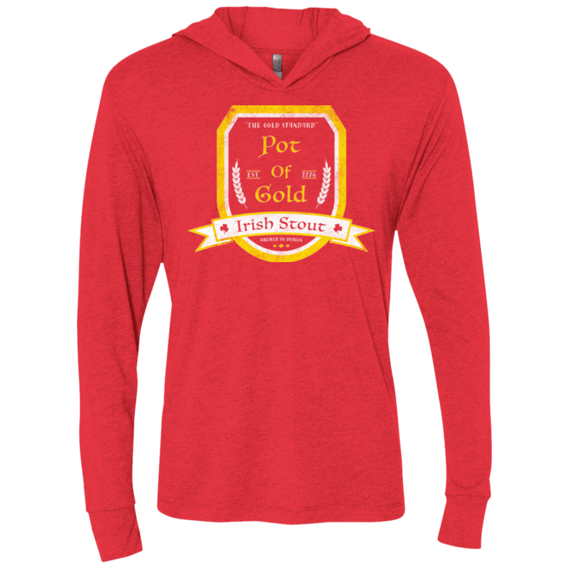 T-Shirts Vintage Red / X-Small Pot of Gold Irish Stout Triblend Long Sleeve Hoodie Tee