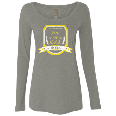 T-Shirts Venetian Grey / Small Pot of Gold Irish Stout Women's Triblend Long Sleeve Shirt