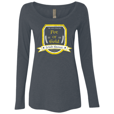 T-Shirts Vintage Navy / Small Pot of Gold Irish Stout Women's Triblend Long Sleeve Shirt