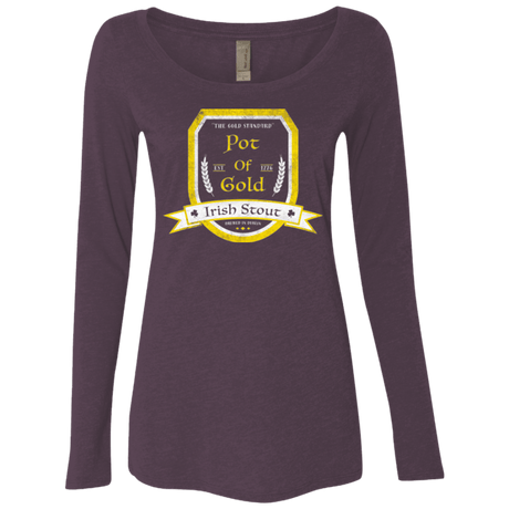 T-Shirts Vintage Purple / Small Pot of Gold Irish Stout Women's Triblend Long Sleeve Shirt