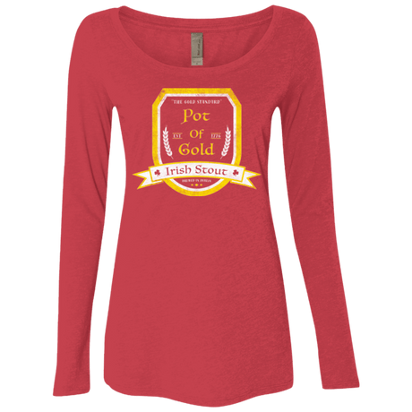 T-Shirts Vintage Red / Small Pot of Gold Irish Stout Women's Triblend Long Sleeve Shirt