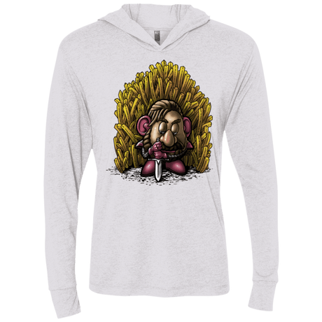 T-Shirts Heather White / X-Small Potato Triblend Long Sleeve Hoodie Tee