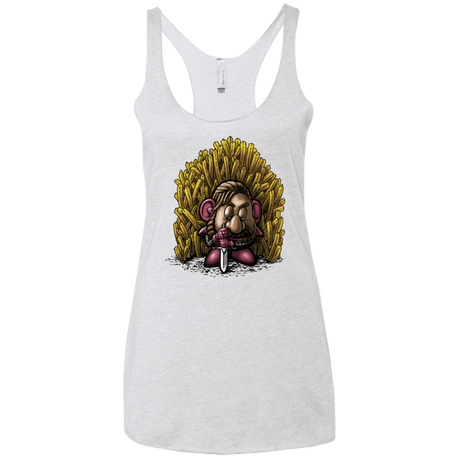 T-Shirts Heather White / X-Small Potato Women's Triblend Racerback Tank