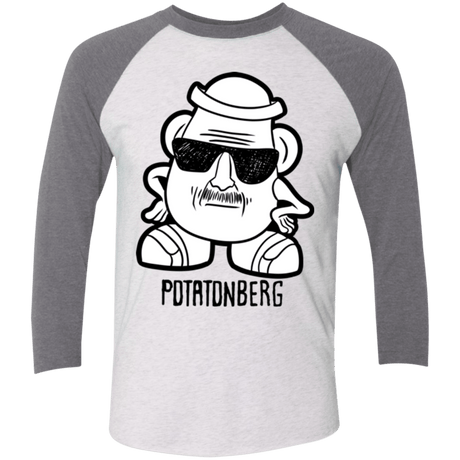 T-Shirts Heather White/Premium Heather / X-Small Potatonberg Men's Triblend 3/4 Sleeve