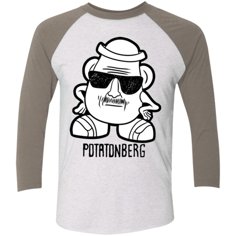 T-Shirts Heather White/Vintage Grey / X-Small Potatonberg Men's Triblend 3/4 Sleeve