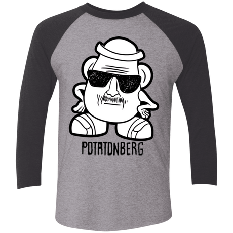 T-Shirts Premium Heather/ Vintage Black / X-Small Potatonberg Men's Triblend 3/4 Sleeve