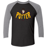 T-Shirts Vintage Black/Premium Heather / X-Small Potter Men's Triblend 3/4 Sleeve