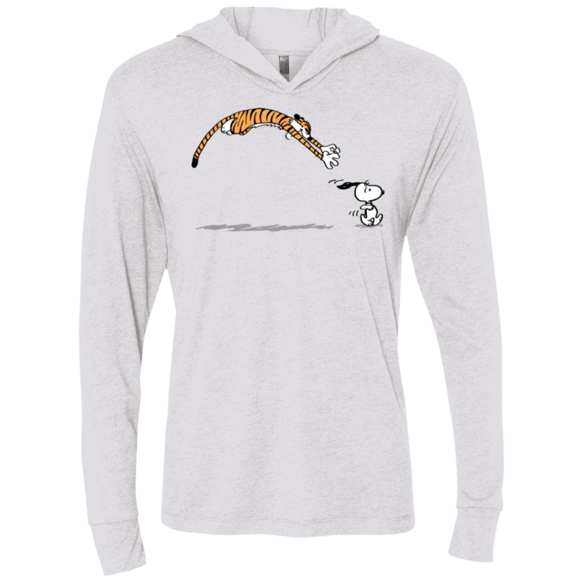 T-Shirts Heather White / X-Small Pounce Triblend Long Sleeve Hoodie Tee