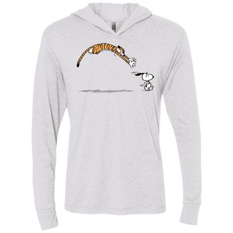 T-Shirts Heather White / X-Small Pounce Triblend Long Sleeve Hoodie Tee