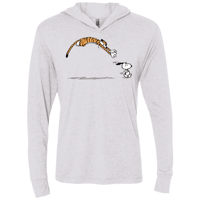 T-Shirts Heather White / X-Small Pounce Triblend Long Sleeve Hoodie Tee