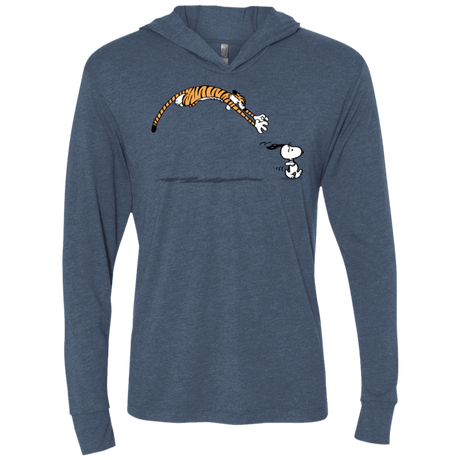 T-Shirts Indigo / X-Small Pounce Triblend Long Sleeve Hoodie Tee