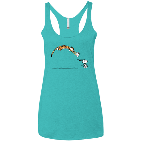 T-Shirts Tahiti Blue / X-Small Pounce Women's Triblend Racerback Tank