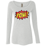 T-Shirts Heather White / Small pow Women's Triblend Long Sleeve Shirt