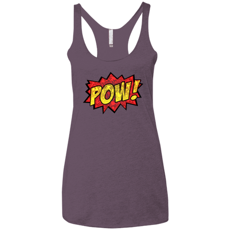 T-Shirts Vintage Purple / X-Small pow Women's Triblend Racerback Tank
