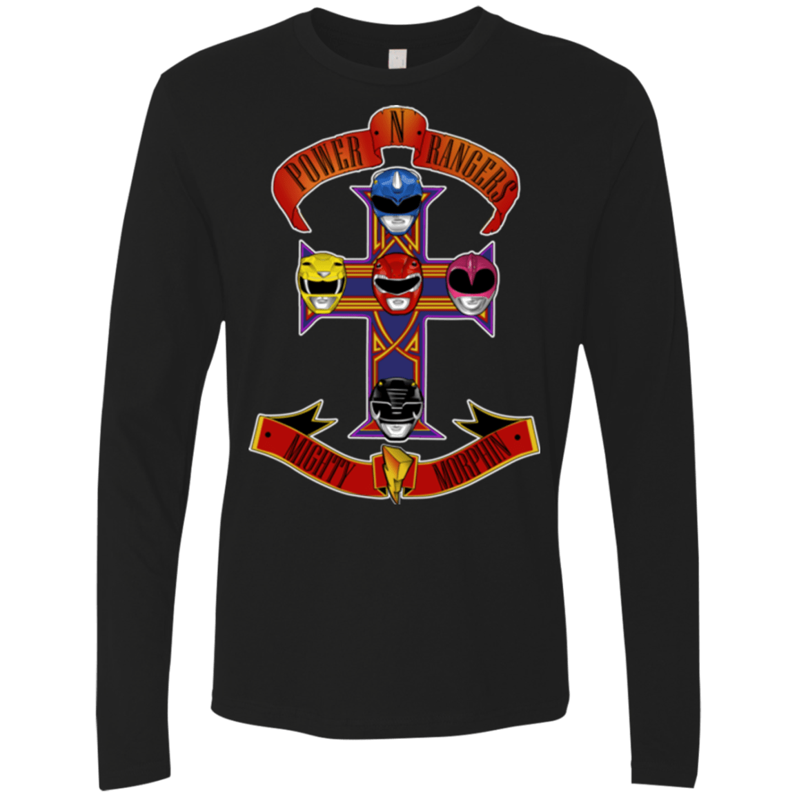 T-Shirts Black / Small Power N Rangers Men's Premium Long Sleeve