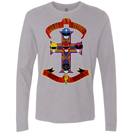 T-Shirts Heather Grey / Small Power N Rangers Men's Premium Long Sleeve