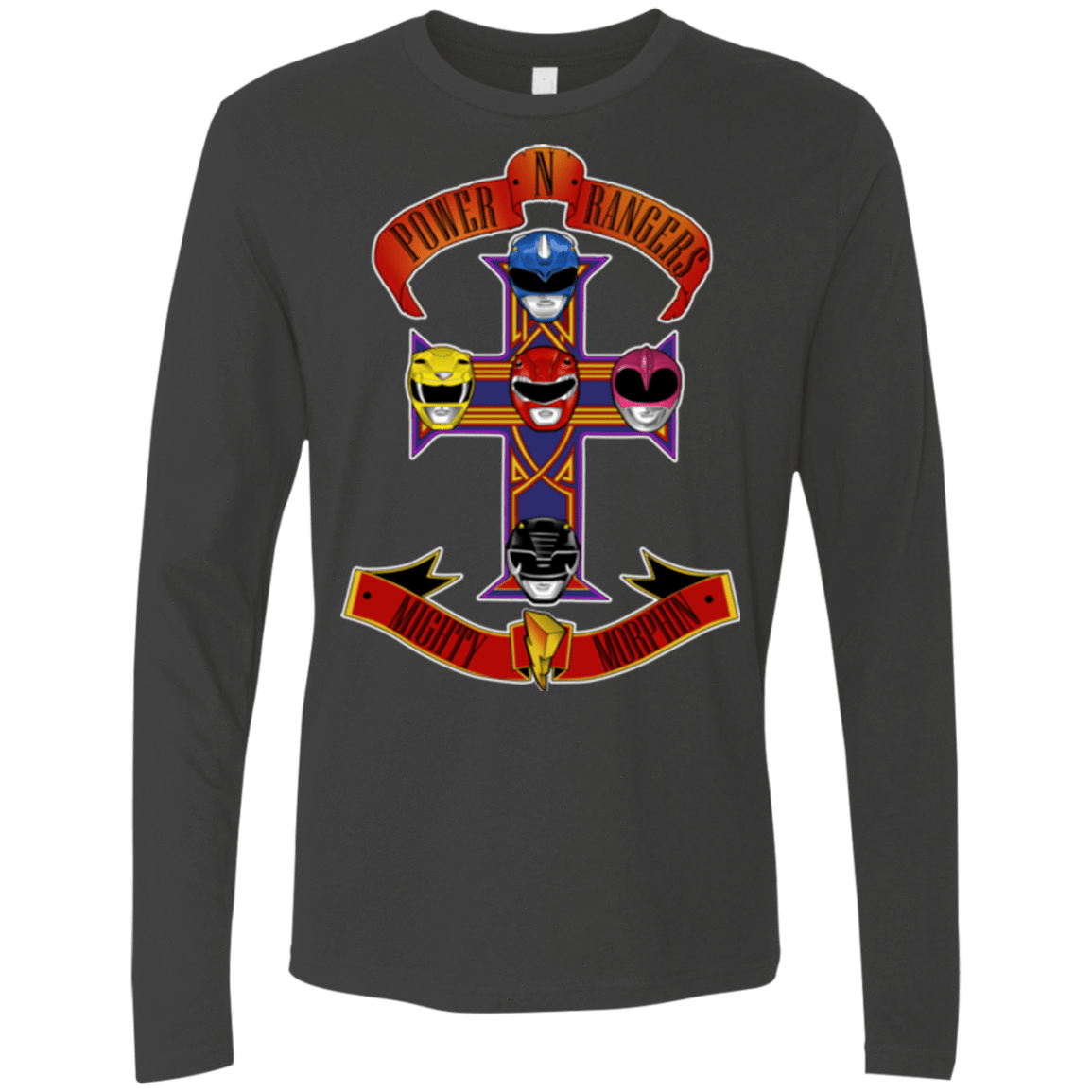 T-Shirts Heavy Metal / Small Power N Rangers Men's Premium Long Sleeve