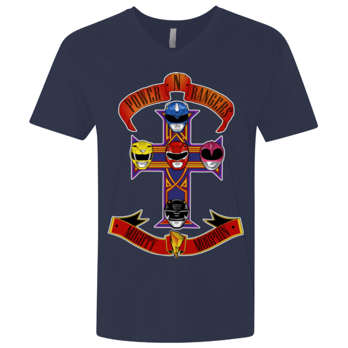 T-Shirts Midnight Navy / X-Small Power N Rangers Men's Premium V-Neck