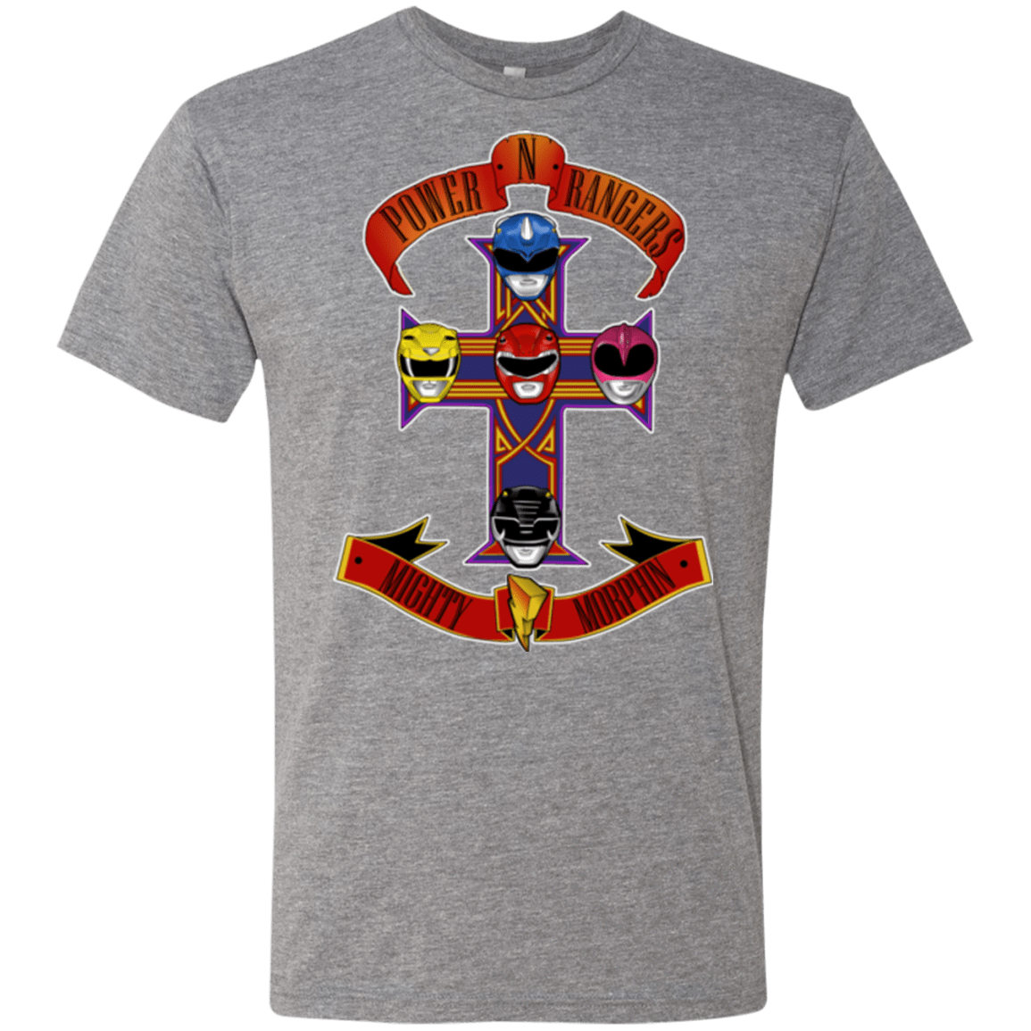T-Shirts Premium Heather / Small Power N Rangers Men's Triblend T-Shirt