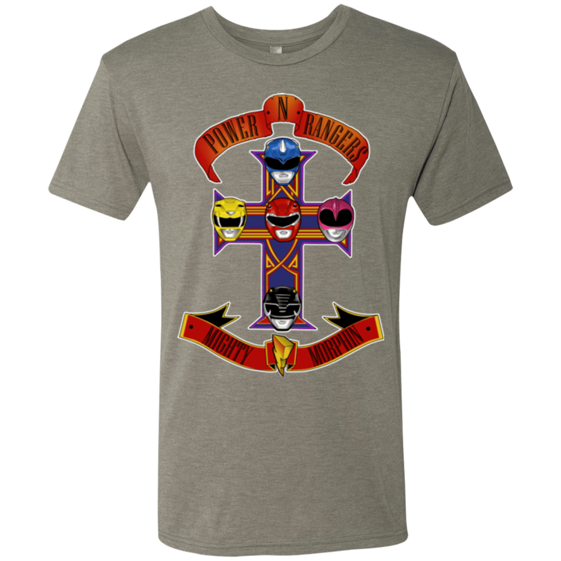 T-Shirts Venetian Grey / Small Power N Rangers Men's Triblend T-Shirt