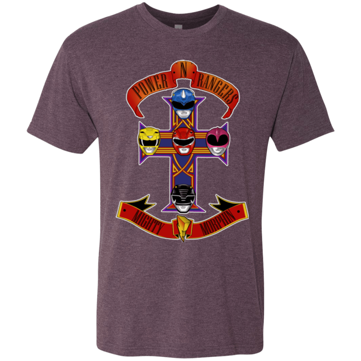 T-Shirts Vintage Purple / Small Power N Rangers Men's Triblend T-Shirt
