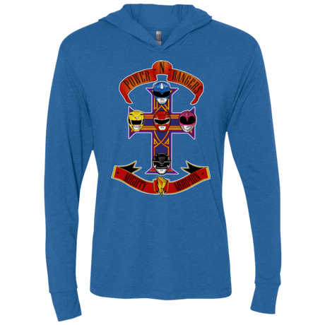 T-Shirts Vintage Royal / X-Small Power N Rangers Triblend Long Sleeve Hoodie Tee