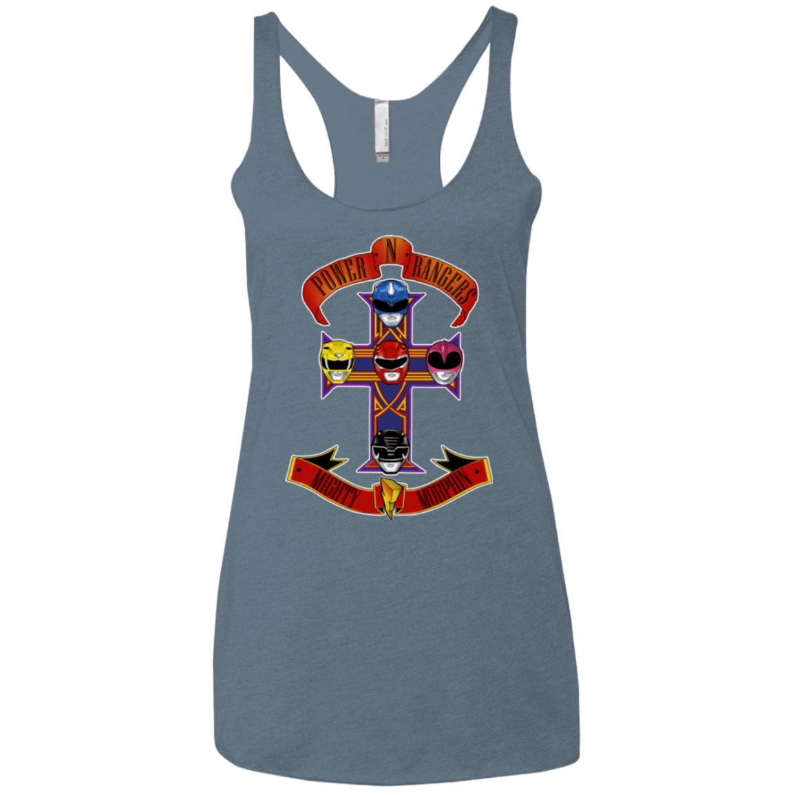 T-Shirts Indigo / X-Small Power N Rangers Women's Triblend Racerback Tank