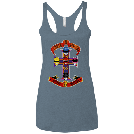 T-Shirts Indigo / X-Small Power N Rangers Women's Triblend Racerback Tank