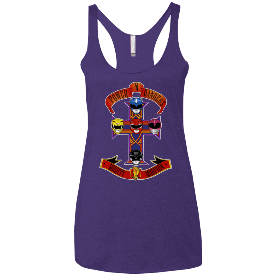 T-Shirts Purple / X-Small Power N Rangers Women's Triblend Racerback Tank