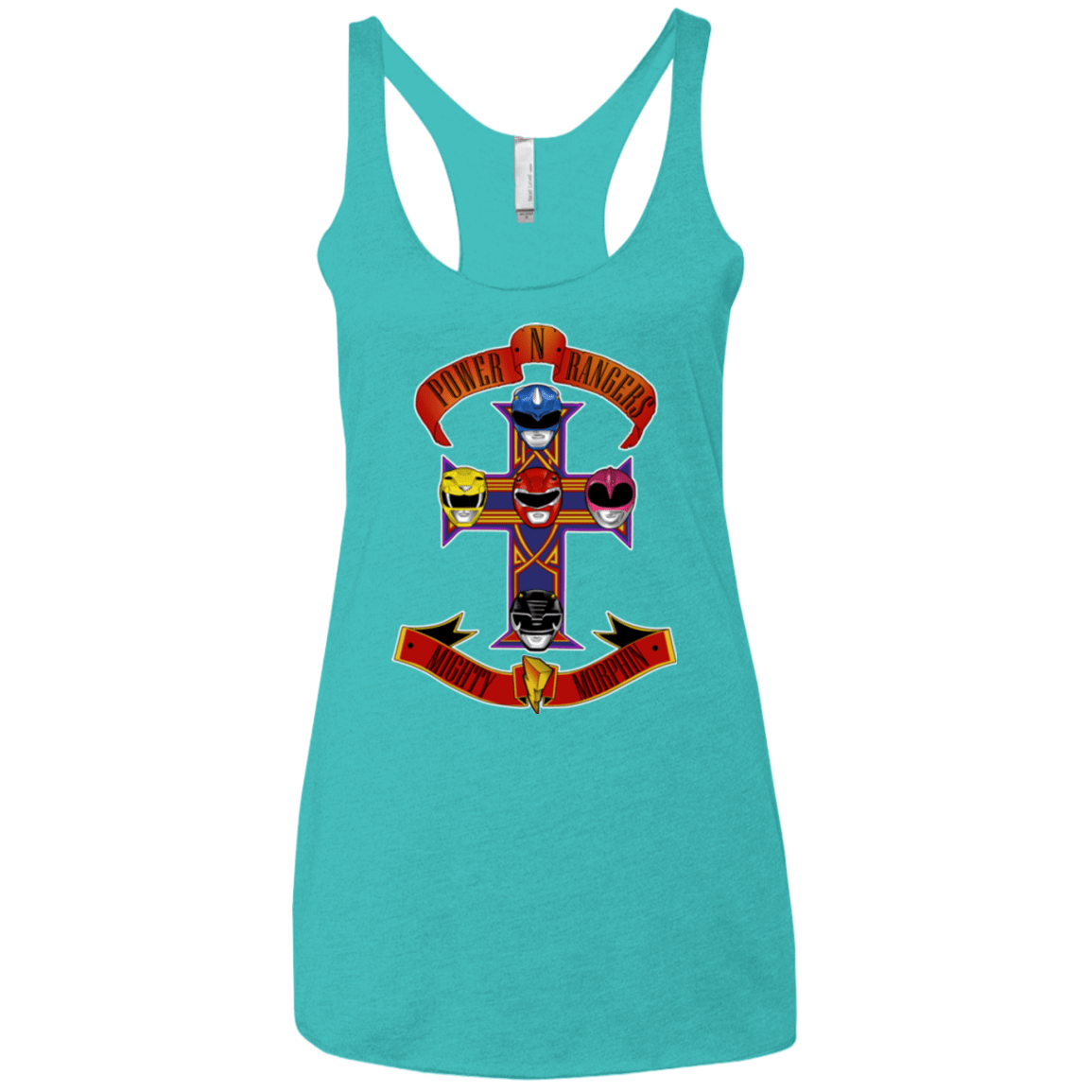 T-Shirts Tahiti Blue / X-Small Power N Rangers Women's Triblend Racerback Tank