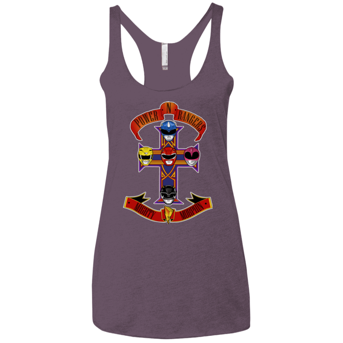 T-Shirts Vintage Purple / X-Small Power N Rangers Women's Triblend Racerback Tank