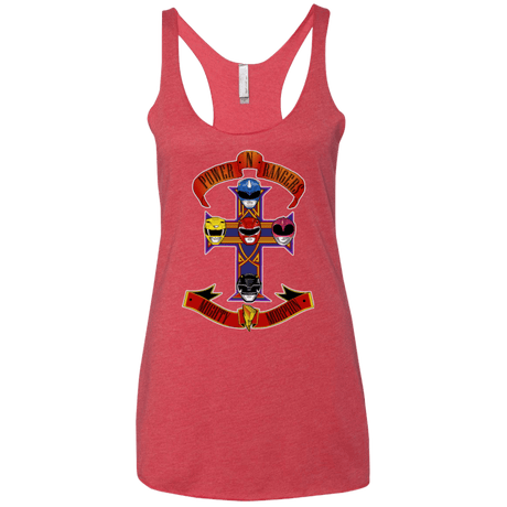 T-Shirts Vintage Red / X-Small Power N Rangers Women's Triblend Racerback Tank