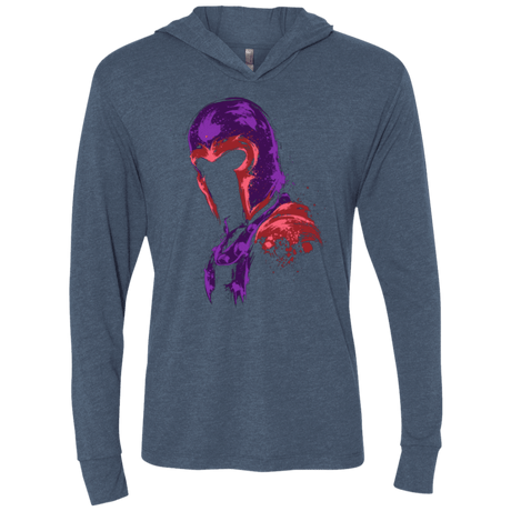 T-Shirts Indigo / X-Small Power of magnetism Triblend Long Sleeve Hoodie Tee