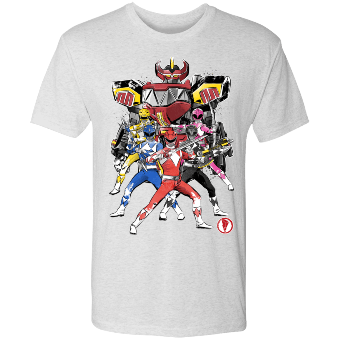 T-Shirts Heather White / S Power Rangers sumi-e Men's Triblend T-Shirt