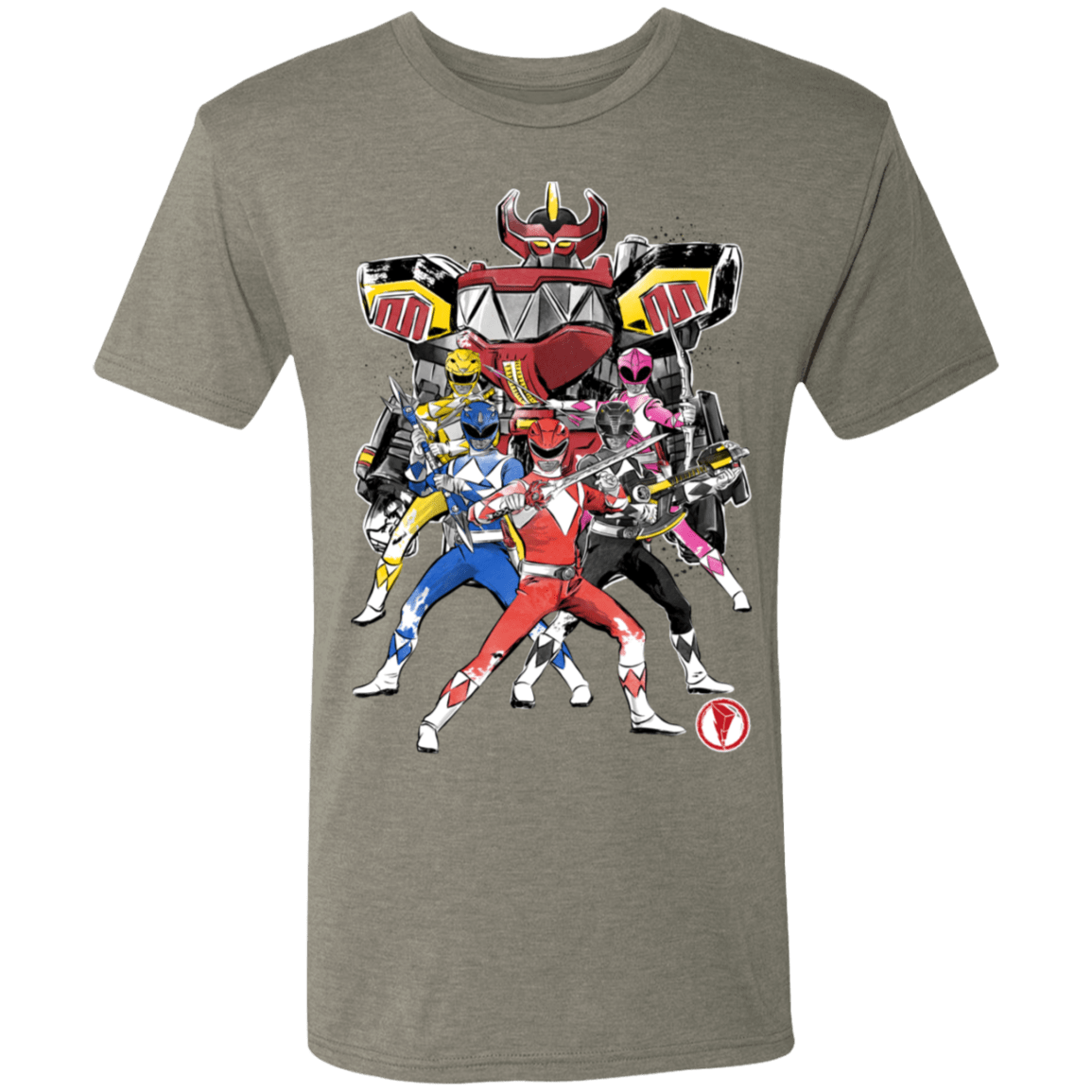 T-Shirts Venetian Grey / S Power Rangers sumi-e Men's Triblend T-Shirt