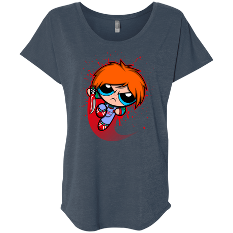 T-Shirts Indigo / X-Small Powerchuck Toy Triblend Dolman Sleeve