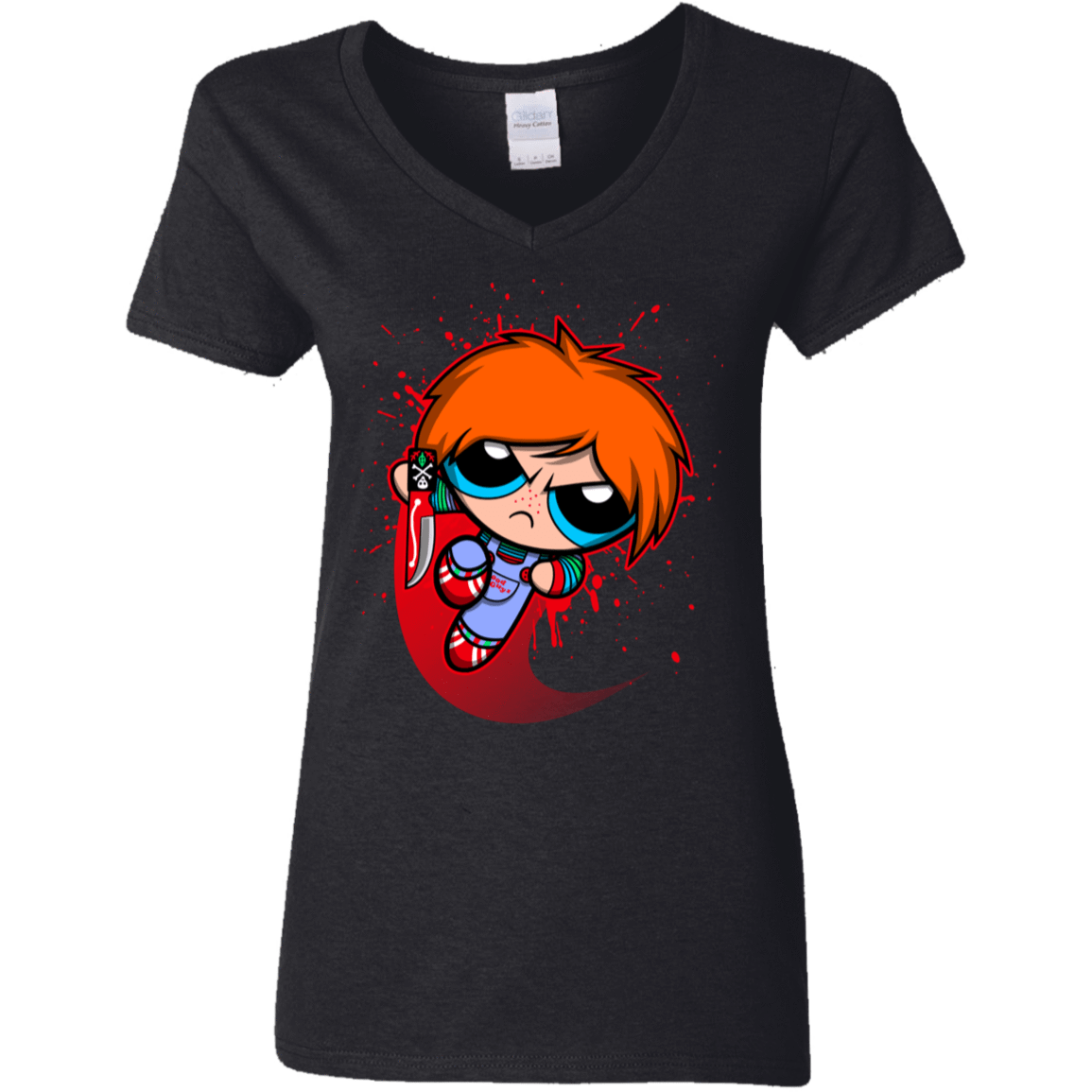 T-Shirts Black / S Powerchuck Toy Women's V-Neck T-Shirt