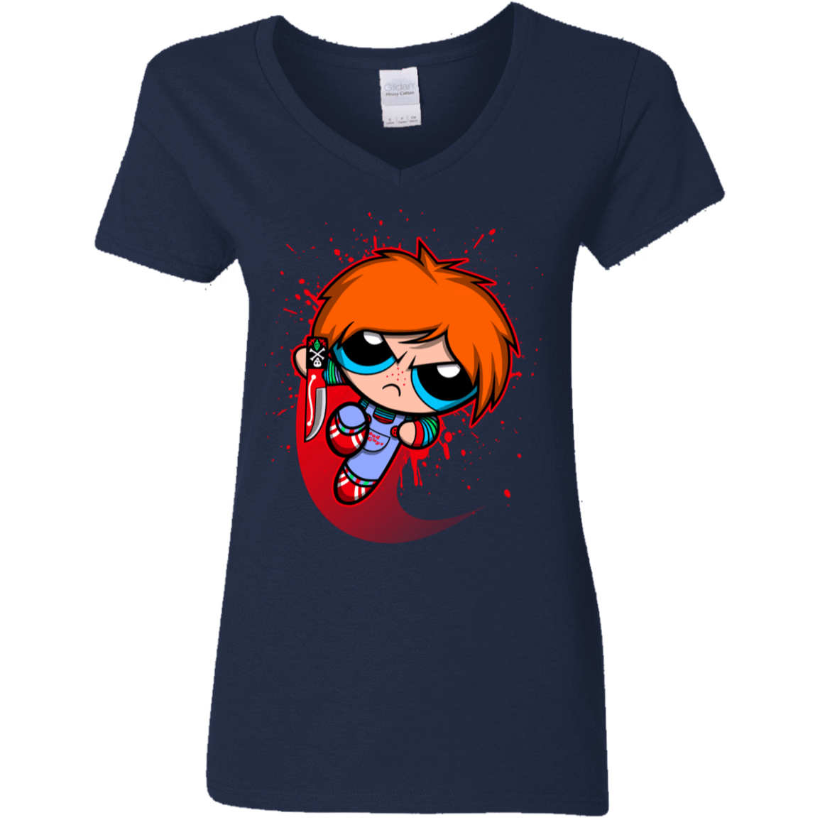 T-Shirts Navy / S Powerchuck Toy Women's V-Neck T-Shirt