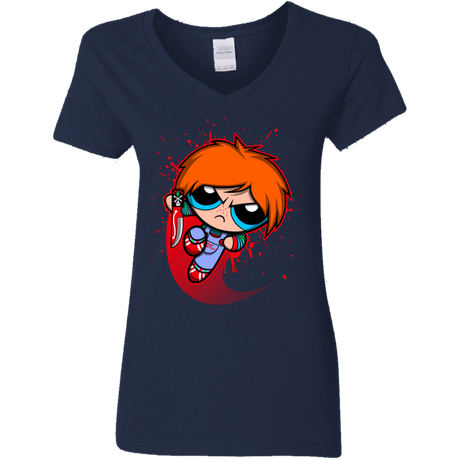 T-Shirts Navy / S Powerchuck Toy Women's V-Neck T-Shirt