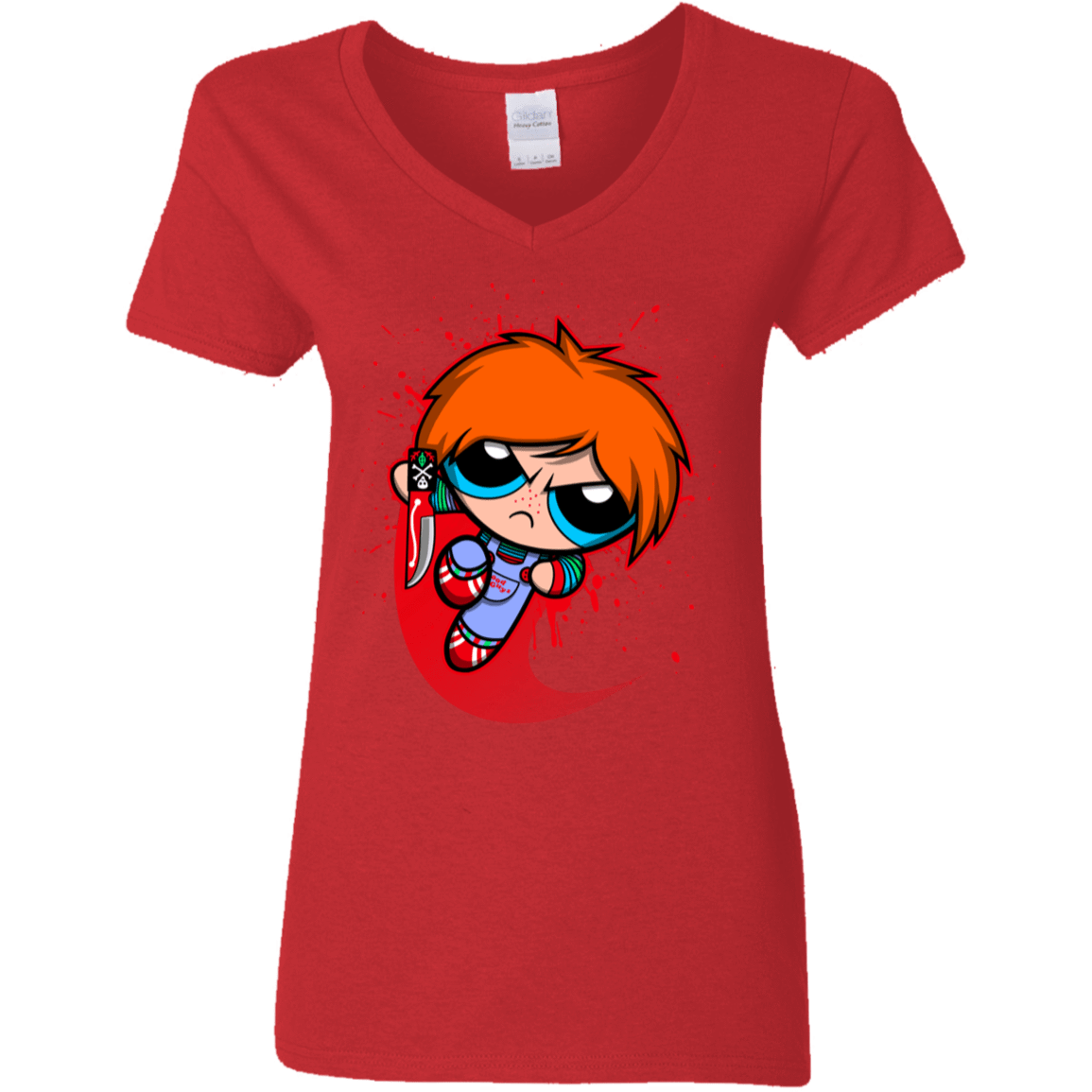 T-Shirts Red / S Powerchuck Toy Women's V-Neck T-Shirt