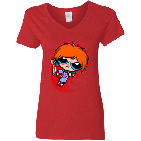 T-Shirts Red / S Powerchuck Toy Women's V-Neck T-Shirt