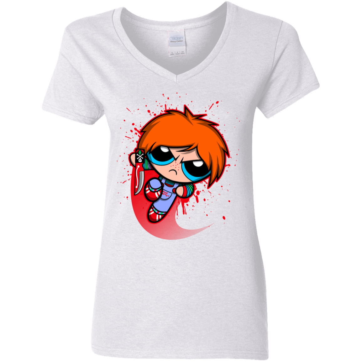 T-Shirts White / S Powerchuck Toy Women's V-Neck T-Shirt