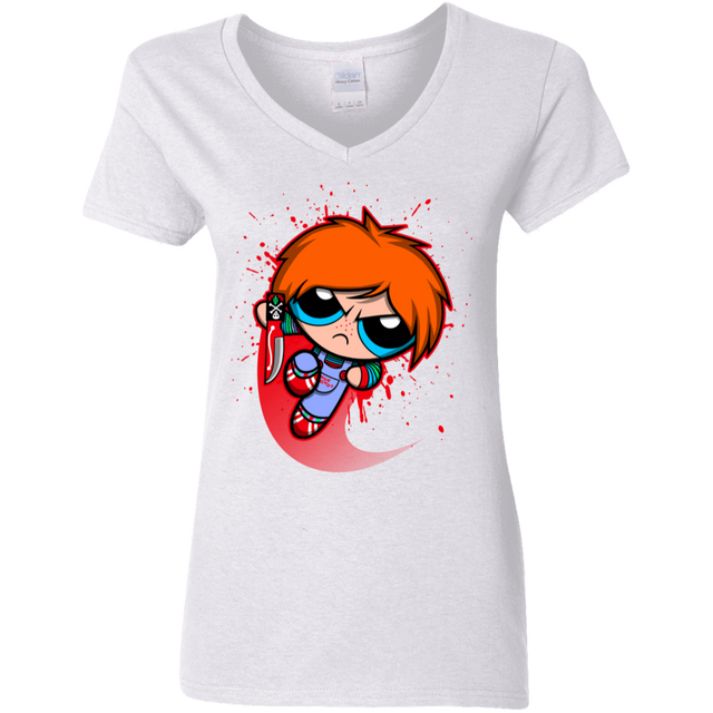 T-Shirts White / S Powerchuck Toy Women's V-Neck T-Shirt