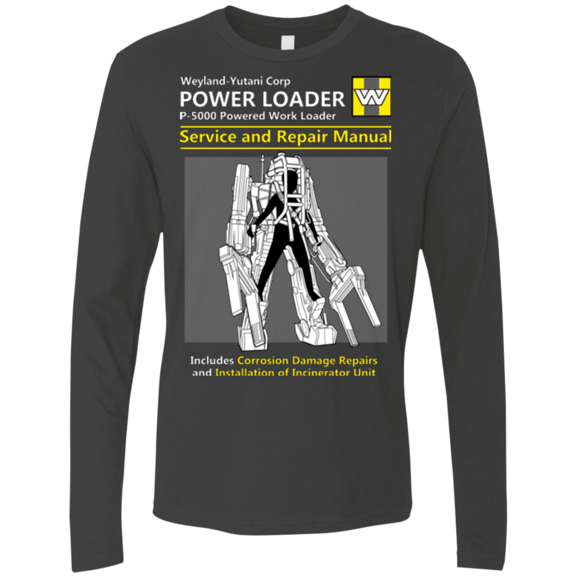 T-Shirts Heavy Metal / Small POWERLOADER SERVICE AND REPAIR MANUAL Men's Premium Long Sleeve