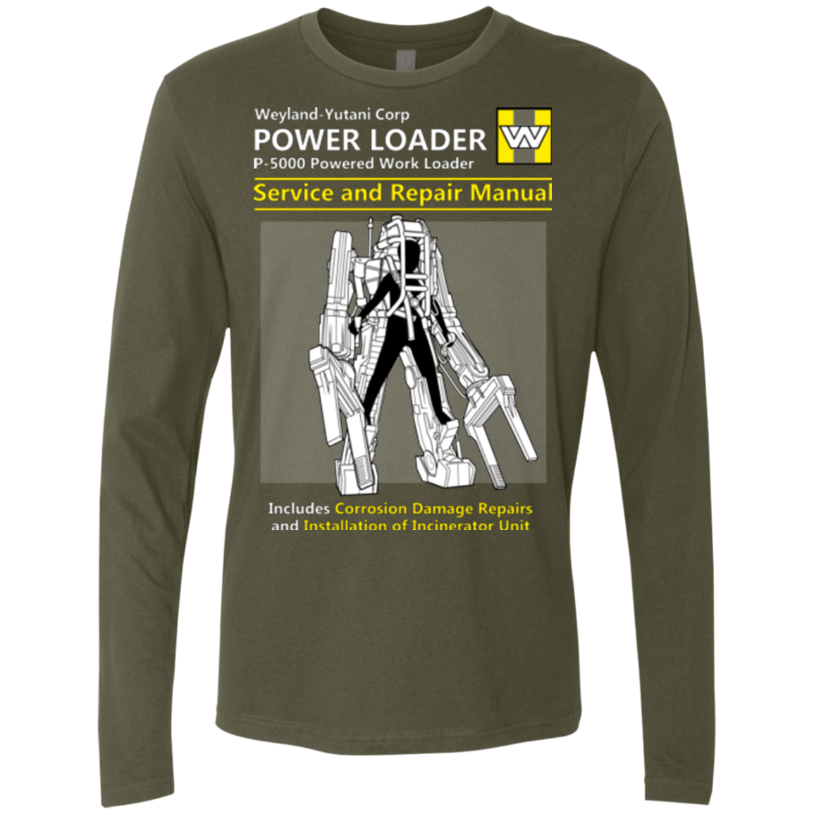 T-Shirts Military Green / Small POWERLOADER SERVICE AND REPAIR MANUAL Men's Premium Long Sleeve